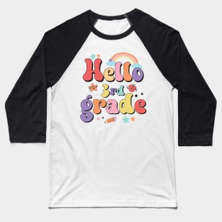 Hello Third Grade Team 3rd Grade Back to School Teacher Kids Baseball T-Shirt